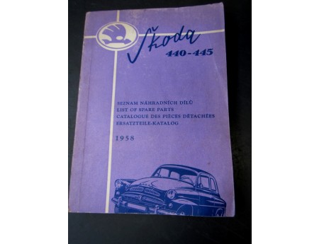 Skoda 440-445 Ersatzteilkatalog Teileliste Original 1958 (9043)