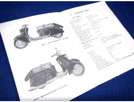 Betriebsanleitung Motorroller SR 59 "Berlin" Handbuch 1960 (22794)